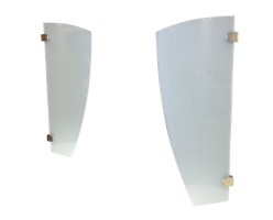 Urinal partition wall glass
