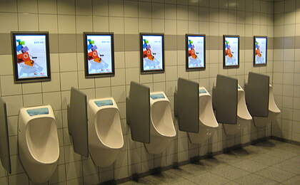 Airport with waterless urinals